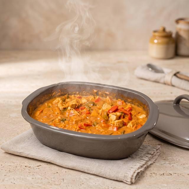 Hähnchen-Gulasch mit Katenschinken im Pampered Chef® Ofenmeister