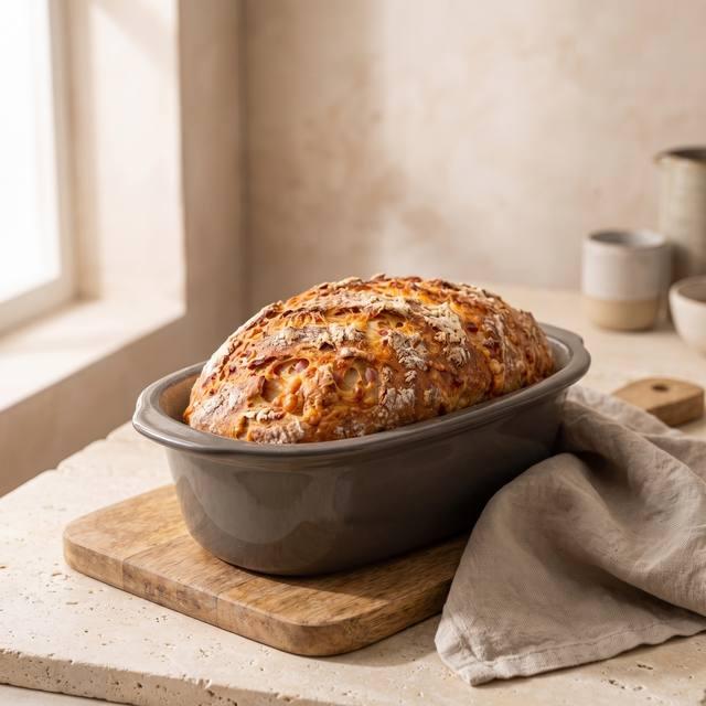 Rustikales Käse-Schinken-Brot mit goldbrauner Kruste – Pampered Chef® Rezept