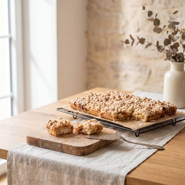 Blätterteig-Vanilletörtchen mit Streuseln und Puderzucker, aus der Mini-Kuchen-Backform – Pampered Chef® Rezept
