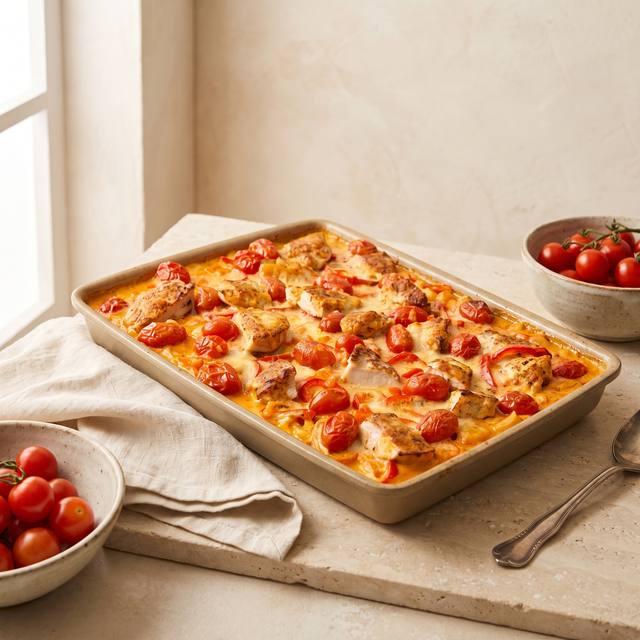 Feierabendblech: Cremige Gnocchi mit Hähnchen