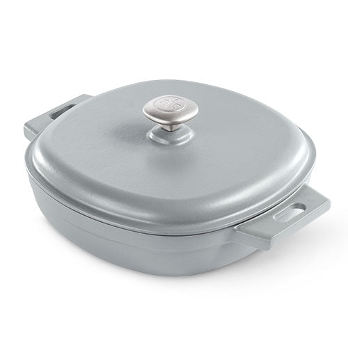 Emaillierte gusseiserne Pfanne mit Deckel